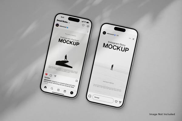 Minimalist Instagram Mockup with Shadow Overlay