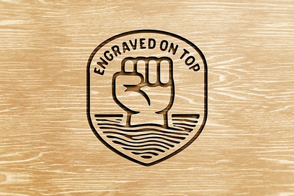 Wood Engrave Logo Mockup