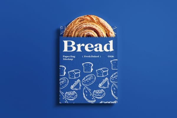 Bread Paper Bag Mockup