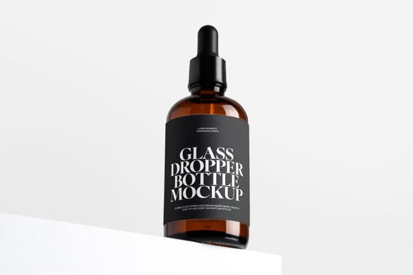 Glass Dropper Bottle Mockup