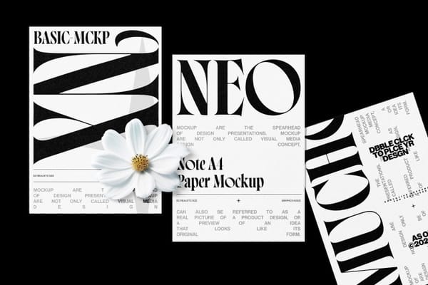 Minimal Note A4 Paper Mockup