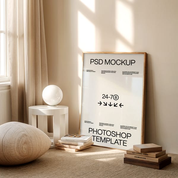 A0 Frame Mockup in Cozy Interior