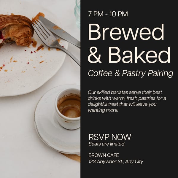 Brewed & Baked Coffee Shop Instagram Post Template