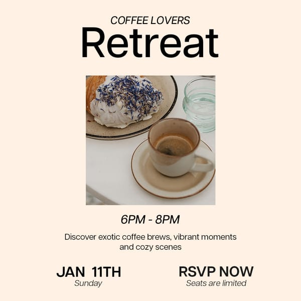 Retreat Coffee Shop Instagram Post Template