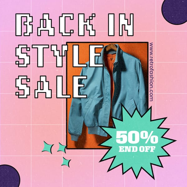 Back In Style Sale Gradient Retro Instagram Post