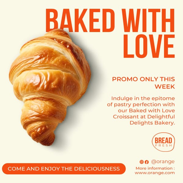 Baked With Love Orange Instagram Post