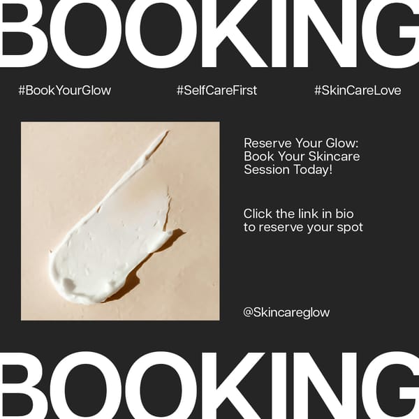 Booking Skincare Darkluxe Instagram Post