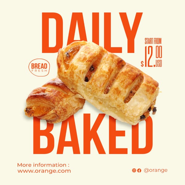 Daily Baked Orange Instagram Post