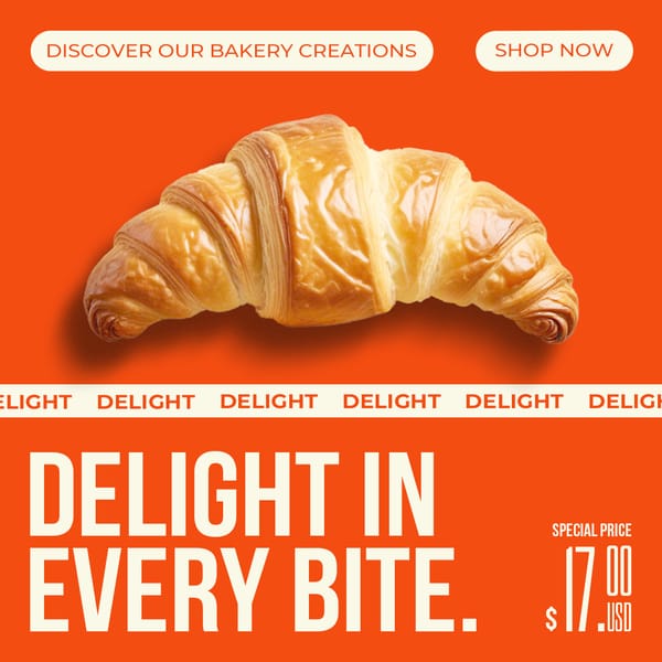 Delight In Every Bite Orange Instagram Post