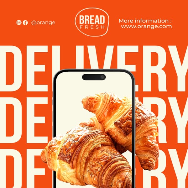 Delivery Croissant Orange Instagram Post