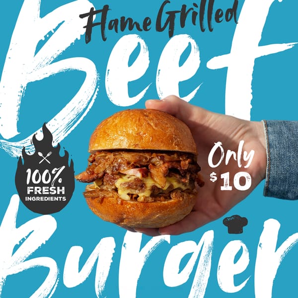 Flame Grilled Beef Burger Instagram Post