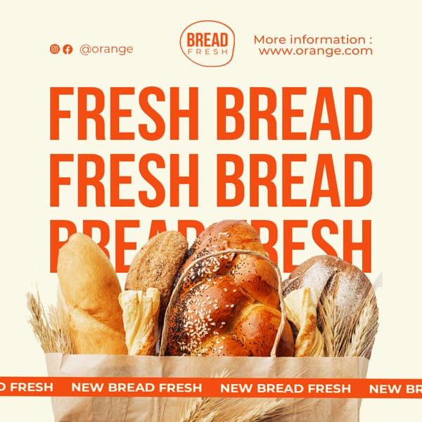 Fresh Bread Orange Instagram Post