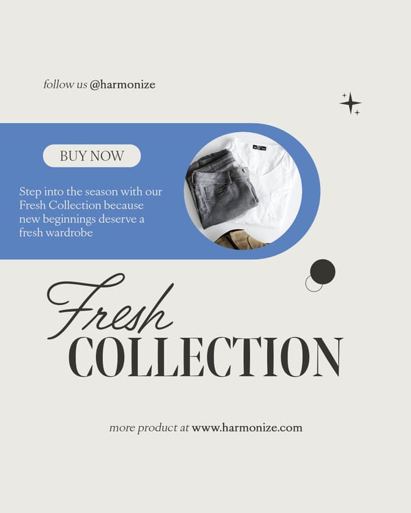 Fresh Collection Harmonize Instagram Post