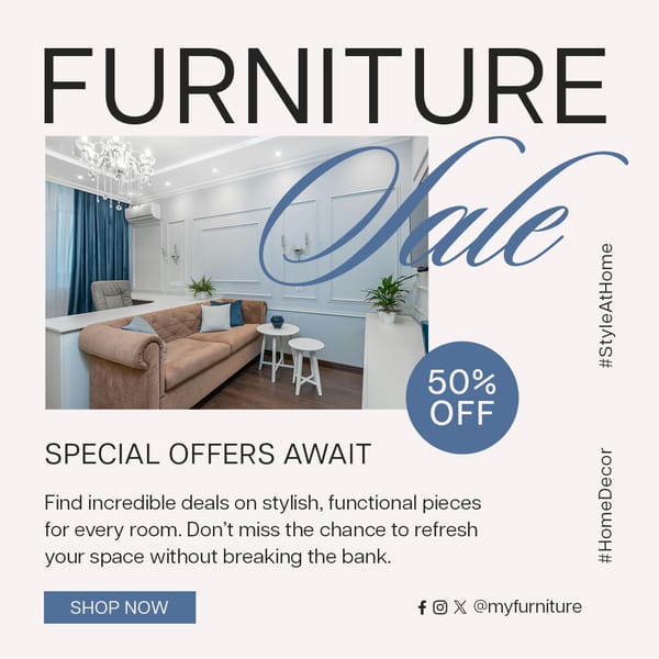 Furniture Sale Harmony Instagram Post