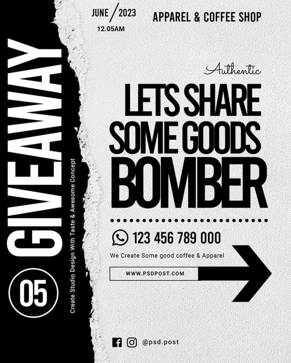 Giveaway Coffee Shop Instagram Post