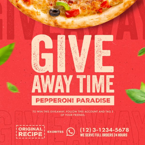 Giveaway Time Pizza Exobites Instagram Post