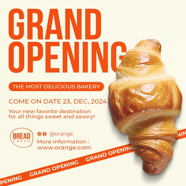 Grand Opening Orange Instagram Post
