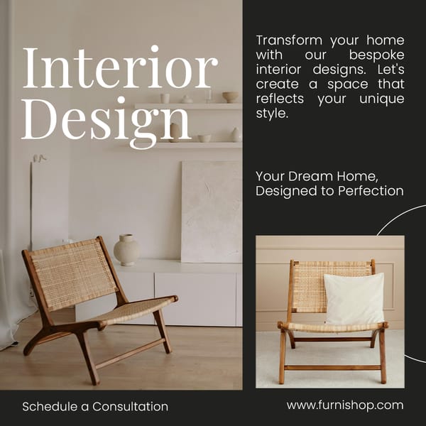 Interior Design Furniture Graphite Instagram Post