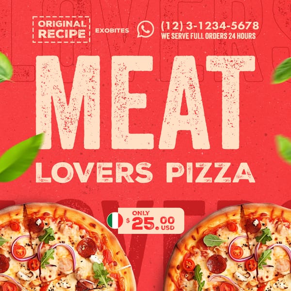 Meat Lovers Exobites Pizza Instagram Post