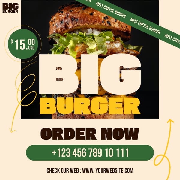 Melt Cheese Big Burger Instagram Post