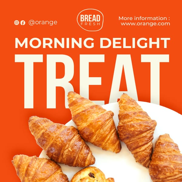 Morning Delight Treat Orange Instagram Post