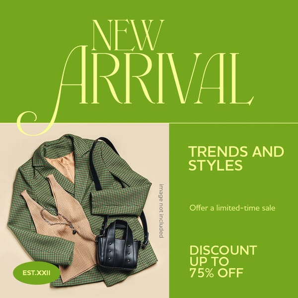 New Arrival Trends and Styles Instagram Post Template