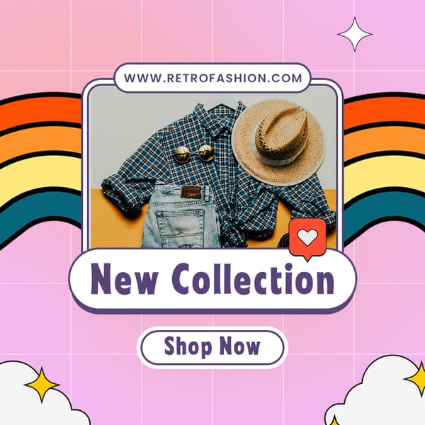 New Collection Gradient Retro Instagram Post