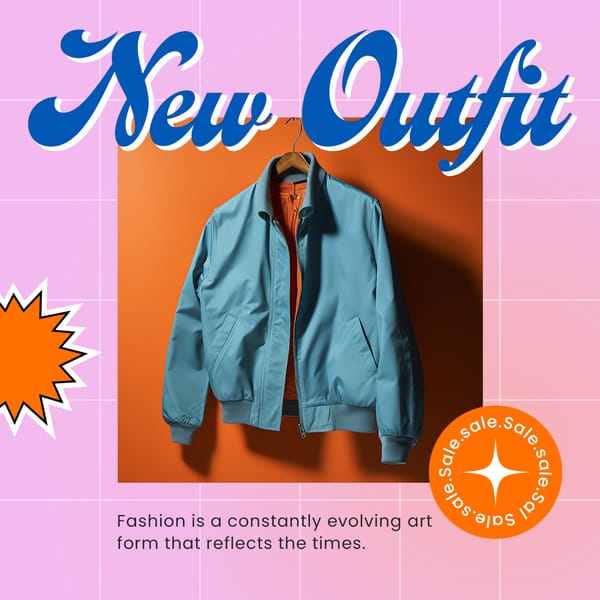 New Outfit Gadient Retro Instagram Post