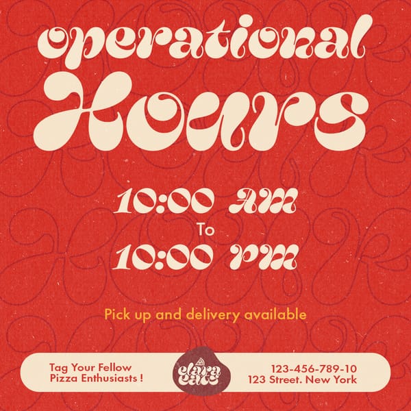Operational Hours Elaraetas Instagram Post