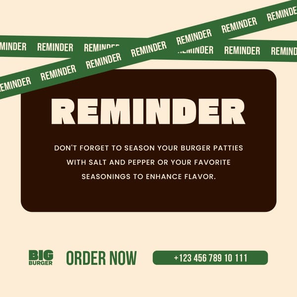 Reminder Big Burger Instagram Post