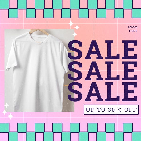 Sale Up to 30% off Gradient Retro Instagram Post