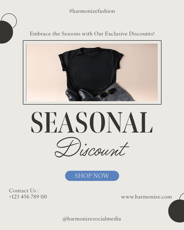Seasonal Discount Harmonize Instagram Post