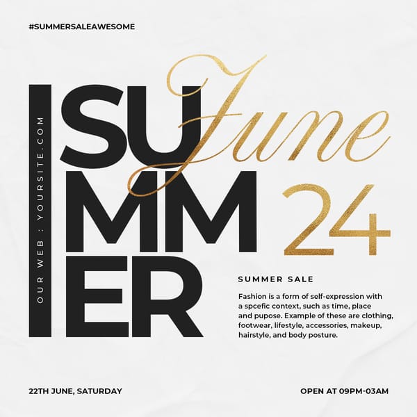 Summer June Instagram Post Template
