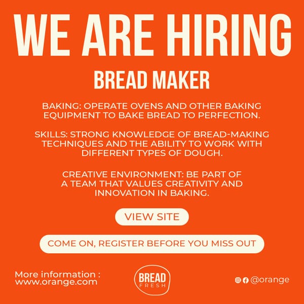 We Are Hiring Orange Instagram Post