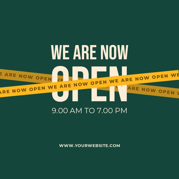 We Are Open Etigma Instagram Post