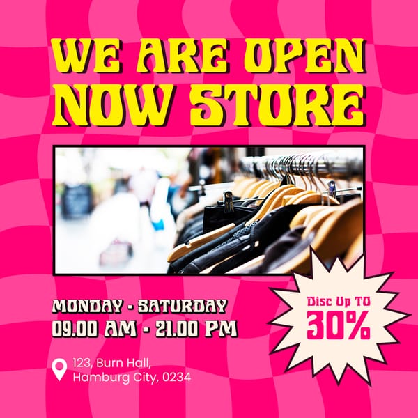 We Are Open Now Store Pynix Instagram Post