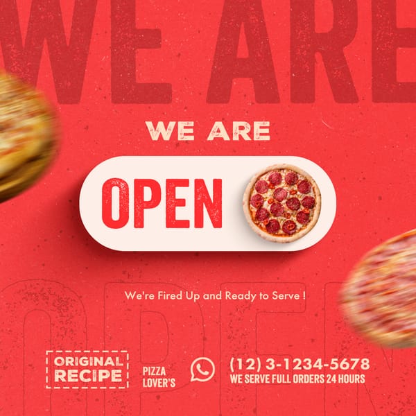 We Are Open Pizza Exobites Instagram Post