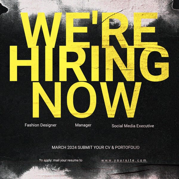 We're Hiring Instagram Post Template