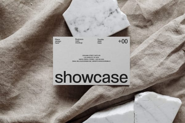 Linen Fabric Business Card Mockup