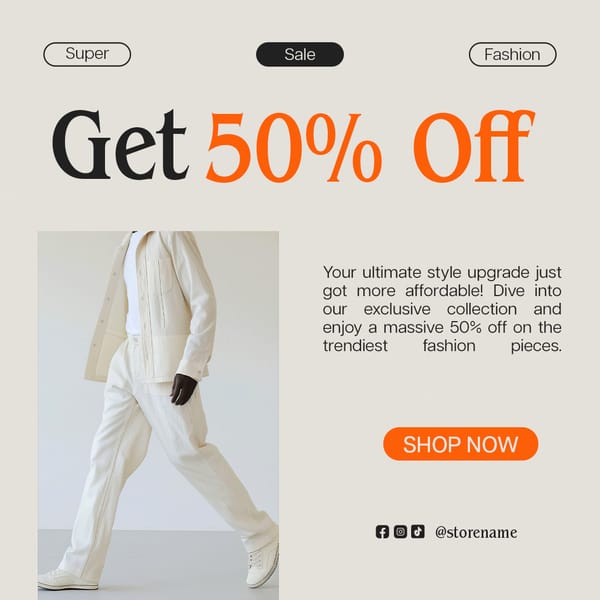 Get 50% off Cremora Instagram Post