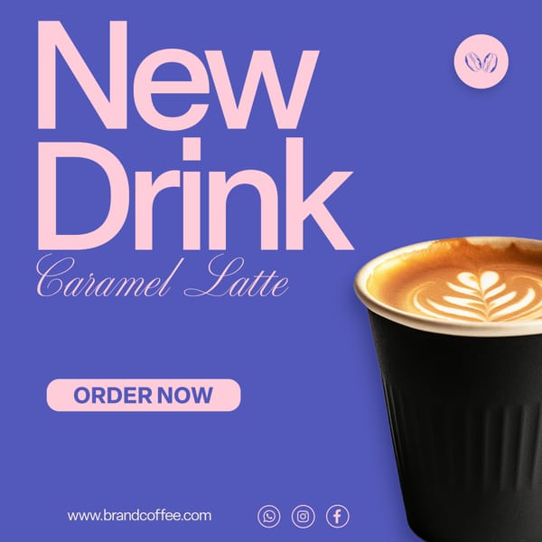 New Drink Insta Coffee Instagram Post Template