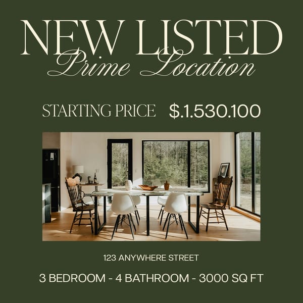 New Listed Realtor Property Instagram Post