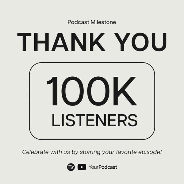 Thank You 100k Listener Minica Podcast Instagram Post