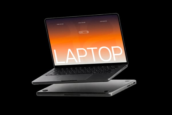 Minimal Floating Laptop Mockup